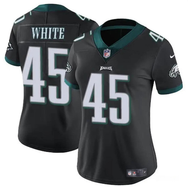 Women's Philadelphia Eagles #45 Devin White Black Vapor Untouchable Limited Stitched Football Jersey(Run Small)